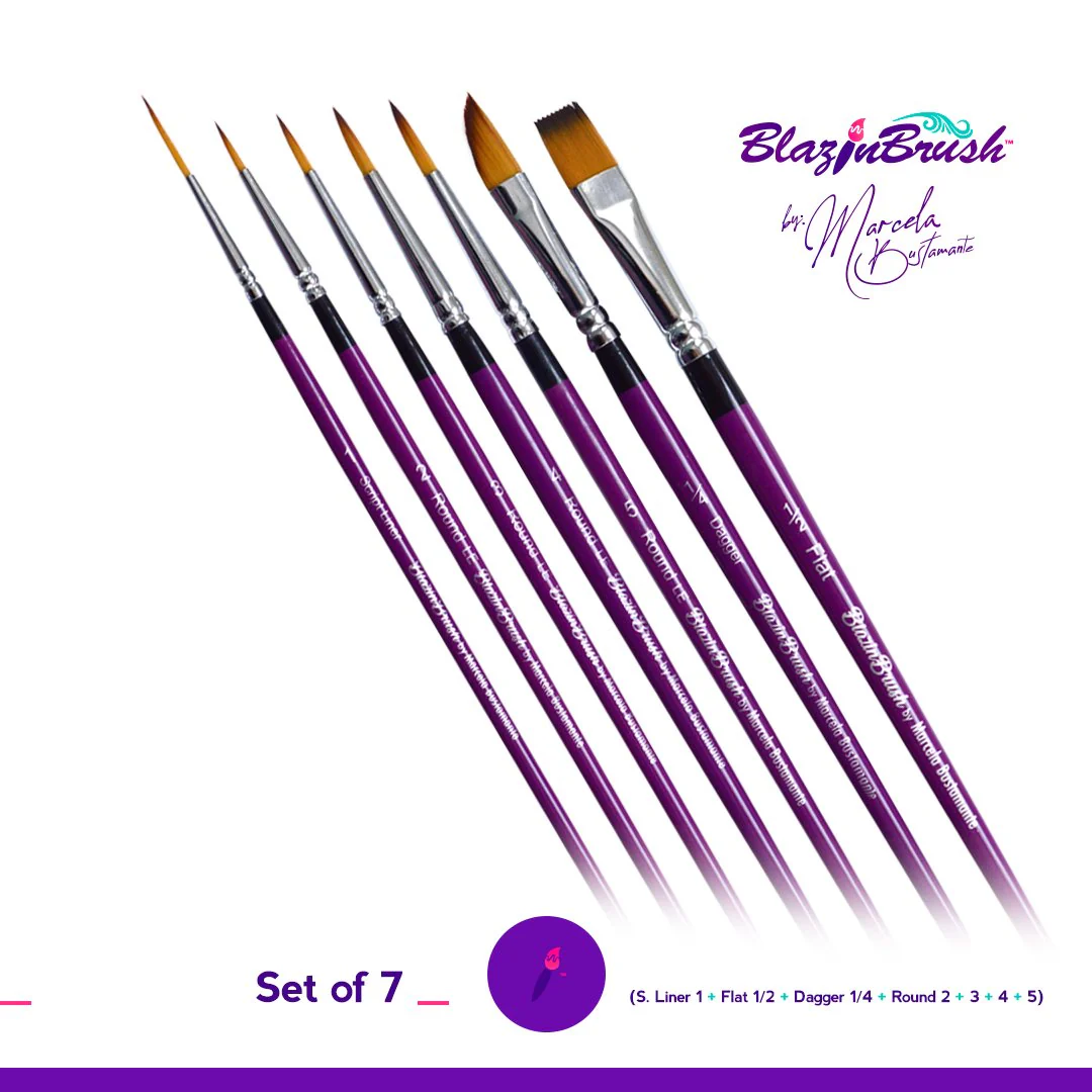 image Blazin Face Painting Brush by Marcela Bustamante | Set of 7 Brushes